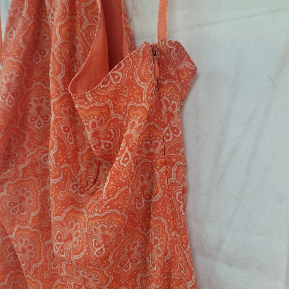 MICHAEL Michael Kors Orange Halter Blouse Size 12 Sleeveless Keyhole Top - Picture 5 of 8